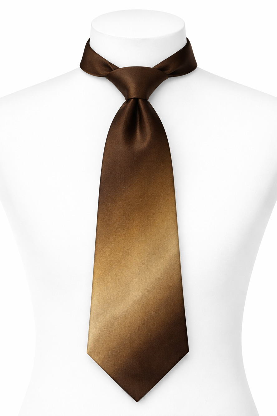 Don Loper California Ombre Brown Gold Silk Necktie Vintage Classic Mens Tie